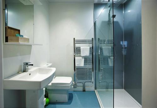 Bellochantuy阿盖尔酒店的浴室配有盥洗盆、卫生间和淋浴。