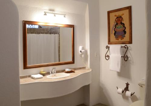 塔斯科·德·阿拉尔孔洛斯阿科斯酒店的一间带水槽和镜子的浴室