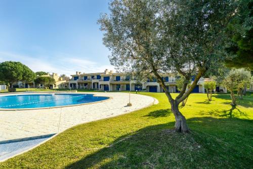 阿尔沃尔PARAISO DE ALVOR - A true paradise in an amazing nature place with direct access to the pool - Peace and relax - next to Alvor Village and the beach的游泳池旁的草木