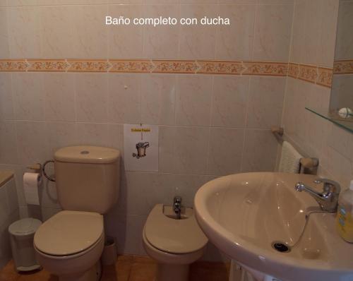 MalaCasa GABO Mala-Lanzarote Norte的一间带卫生间和水槽的浴室