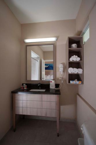 阿瓜迪亚Punta Borinquen Resort的浴室配有带镜子的梳妆台和盥洗盆