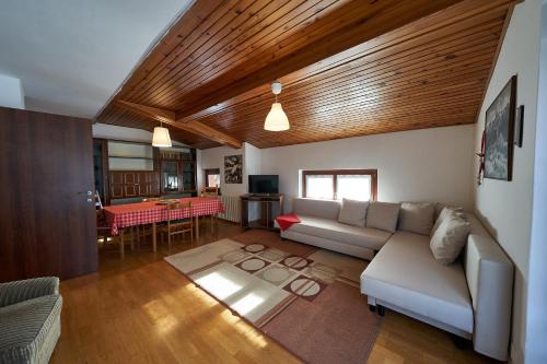 平佐洛Residence Alpen Casavacanze的客厅配有沙发和桌子