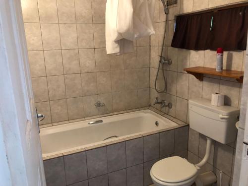 恩潘盖尼Carsdale country lodge的带浴缸、卫生间和盥洗盆的浴室