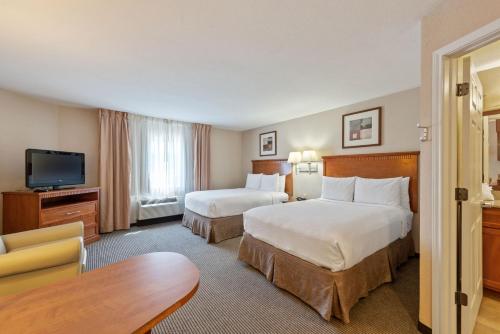 圣安东尼奥北部石橡树区烛木套房酒店客房内的一张或多张床位