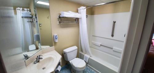 大洋城海鹰汽车旅馆的浴室配有卫生间、盥洗盆和淋浴。