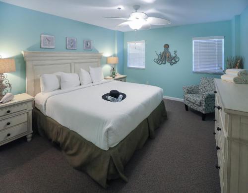 拉哥岛海洋黑角套房客房内的一张或多张床位