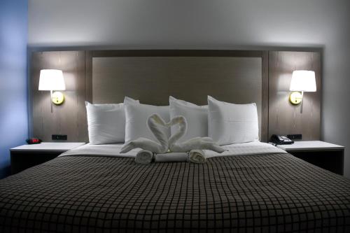 德斯坦德斯廷旅馆及套房酒店的一张用毛巾制成的床