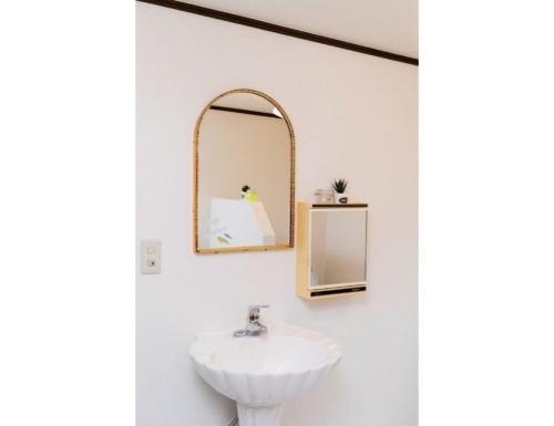 明石市Anjin Stay Awaji - Self Check-In Only的一间带水槽和镜子的浴室