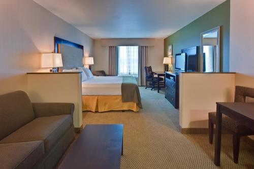 东叙拉古Holiday Inn Express & Suites Dewitt - Syracuse, an IHG Hotel的酒店客房,配有床和沙发