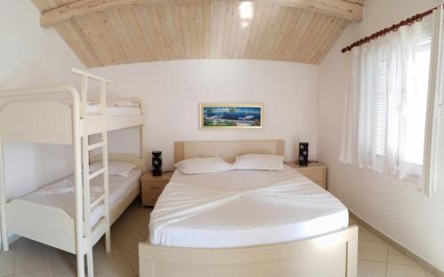 德尔米Vela e Bardhe的一间卧室配有一张双层床和梯子
