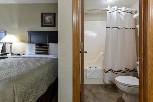 布兰森汇景套房酒店的酒店客房设有一张床和一个卫生间。