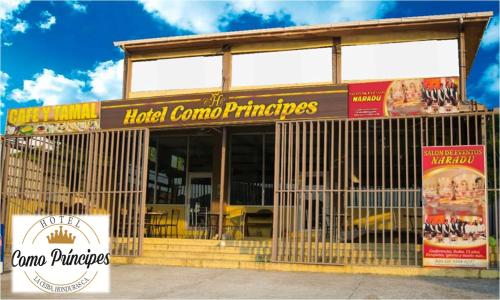 拉塞瓦Hotel Como Principes的大楼前的科罗娜菲律宾标志