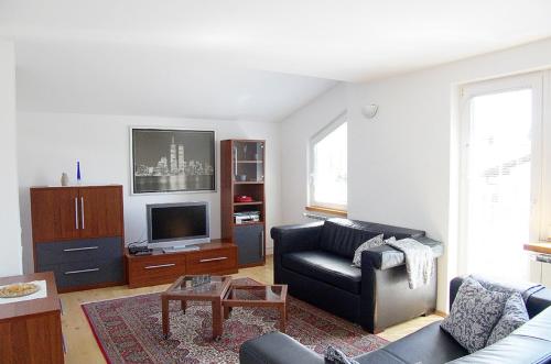 马里博尔Apartment Zupan的带沙发和电视的客厅