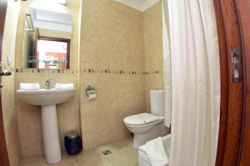 尼普顿Hotel Miorita Neptun的一间带水槽和卫生间的浴室