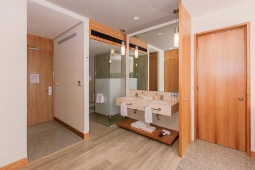 巴亚尔塔港Hotel Mio Vallarta Unique & Different- Adults Only的一间带水槽和镜子的浴室
