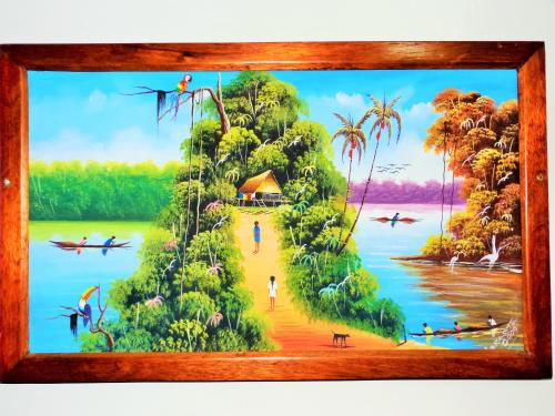 伊基托斯Mini Departamento Iquitos 1243的热带岛屿画画