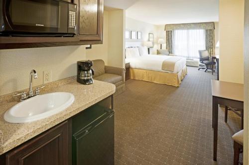 伊格尔帕斯伊格尔帕斯智选假日酒店及套房的酒店客房设有水槽和一张床
