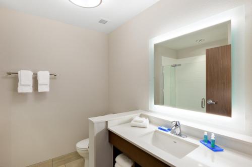 ProsserHoliday Inn Express & Suites - Prosser - Yakima Valley Wine, an IHG Hotel的白色的浴室设有水槽和镜子