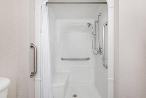 加纳诺克1000群岛 - 加纳诺克智选假日酒店的带淋浴和白色浴缸的浴室