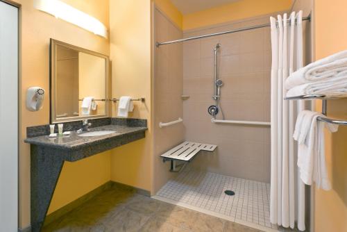 土桑图森机场斯德桥套房的一间带水槽和淋浴的浴室