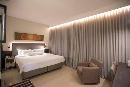 贝洛奥里藏特萨瓦西皇家精品酒店的配有一张床和一把椅子的酒店客房