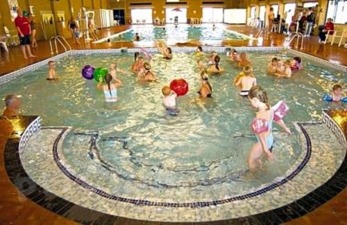 新罗姆尼Beautiful Spacious Holiday Home - Romney Sands的一群儿童在游泳池玩耍