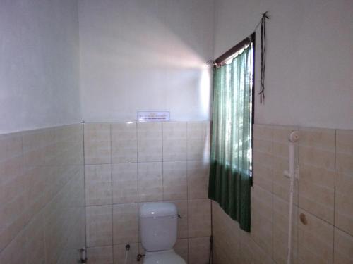 卡里蒙贾瓦Latansa inn的一间带卫生间和淋浴及窗户的浴室