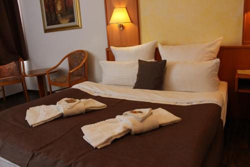 拉姆斯泰因-米森巴赫皮斯切酒店的酒店客房,配有带毛巾的床