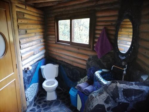 麦德林Hospedaje Solentiname的小木屋内带卫生间的浴室