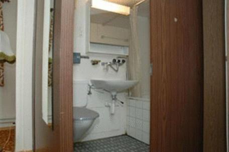 因特拉肯滑稽农场背包客旅馆的一间带水槽和卫生间的浴室