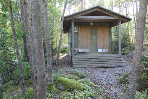 帕尔加斯Sattmark EcoCabin的树林中间的小木屋