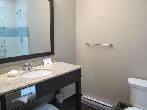 蒙特利尔蒙特利尔贝斯特韦斯特优质酒店的一间带水槽、卫生间和镜子的浴室