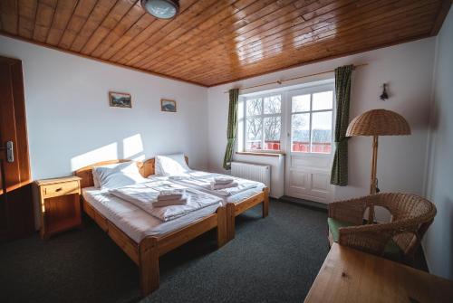 Hotel Večernice客房内的一张或多张床位