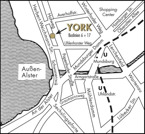 汉堡Aparthotel York的系统城市地图