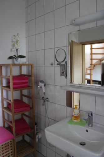 福格茨堡Winzerhof Senn的一间带水槽和镜子的浴室