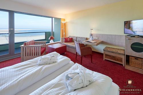 博尔库姆维尔伽诺斯泽藤斯特瑞德酒店的酒店客房设有两张床和电视。