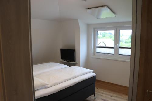 法克湖畔杜罗博拉赫Apartment DreamView的一间卧室设有一张床和一个窗口