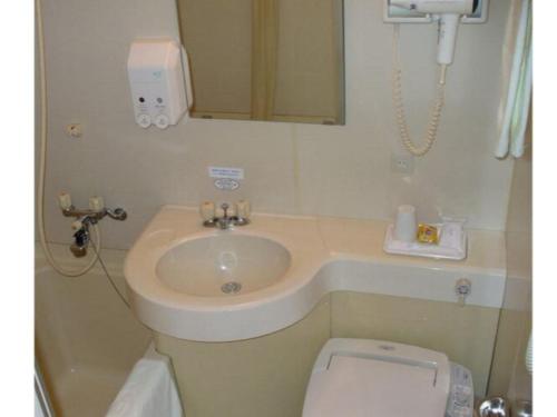 仓吉市Hotel St Palace Kurayoshi - Vacation STAY 82268的一间带水槽和卫生间的浴室