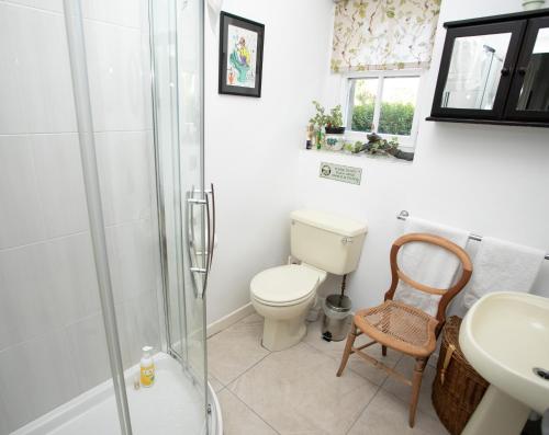 波塔当克兰纳加尔度假屋的带淋浴、卫生间和盥洗盆的浴室