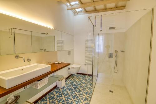 休达德亚Hotel Ca S'Arader Turismo de Interior的一间带水槽、卫生间和淋浴的浴室