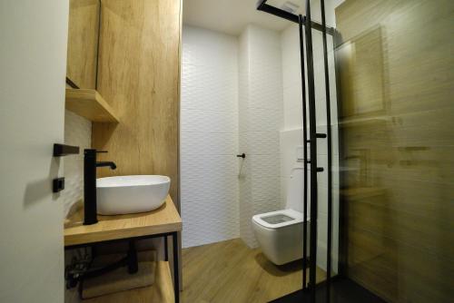 锡尼Luxury Apartment Knezovic的一间带水槽和卫生间的浴室