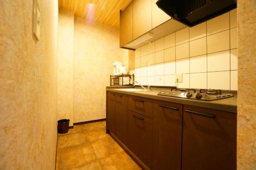 高山Momiji Takayama的厨房配有水槽和台面