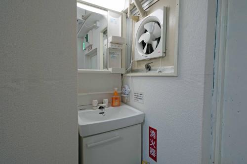 KoshigayaTaro's Hostel Minami Koshigaya的一间带水槽和镜子的浴室