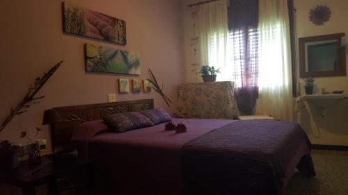 德拉塞尔瓦港Fonda Felip的卧室配有床、椅子和窗户。