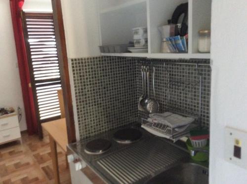 拉布雅德兰卡公寓的厨房配有炉灶烤箱