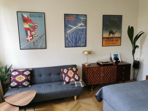 Apartament Podoficerski z sauną的休息区