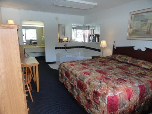 大急流城大急流城酒店的酒店客房配有一张床和浴缸。