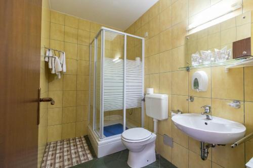 奥古林克雷科酒店的一间带卫生间和水槽的浴室