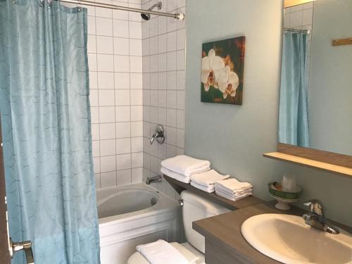 拉马巴耶阿马拉微型酒店的浴室配有卫生间、盥洗盆和浴缸。