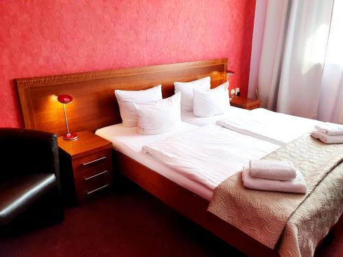 布拉格瑞兰克斯旅馆的配有一张床和一把椅子的酒店客房